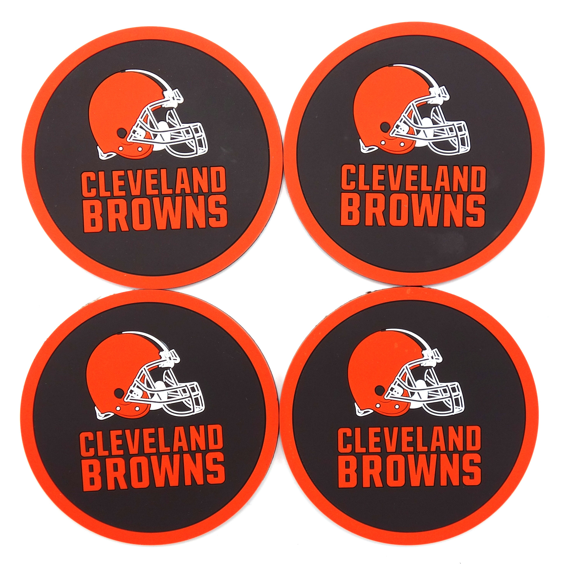 NFL Vinyl Coaster Cleveland Browns Logo 4-er Set  