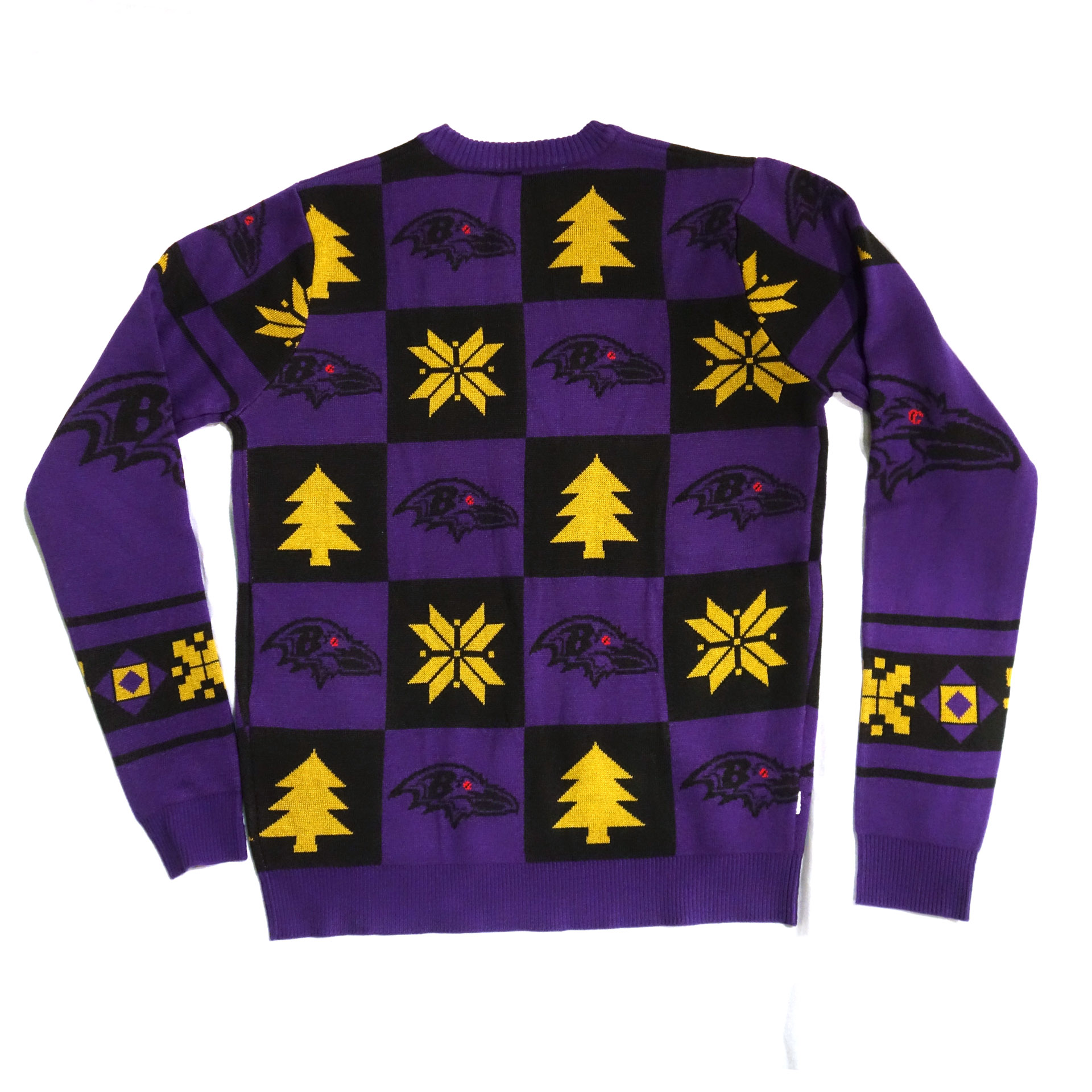 NFL Ugly Sweater Baltimore Ravens Schachbrettmuster Weihnachtspullover 