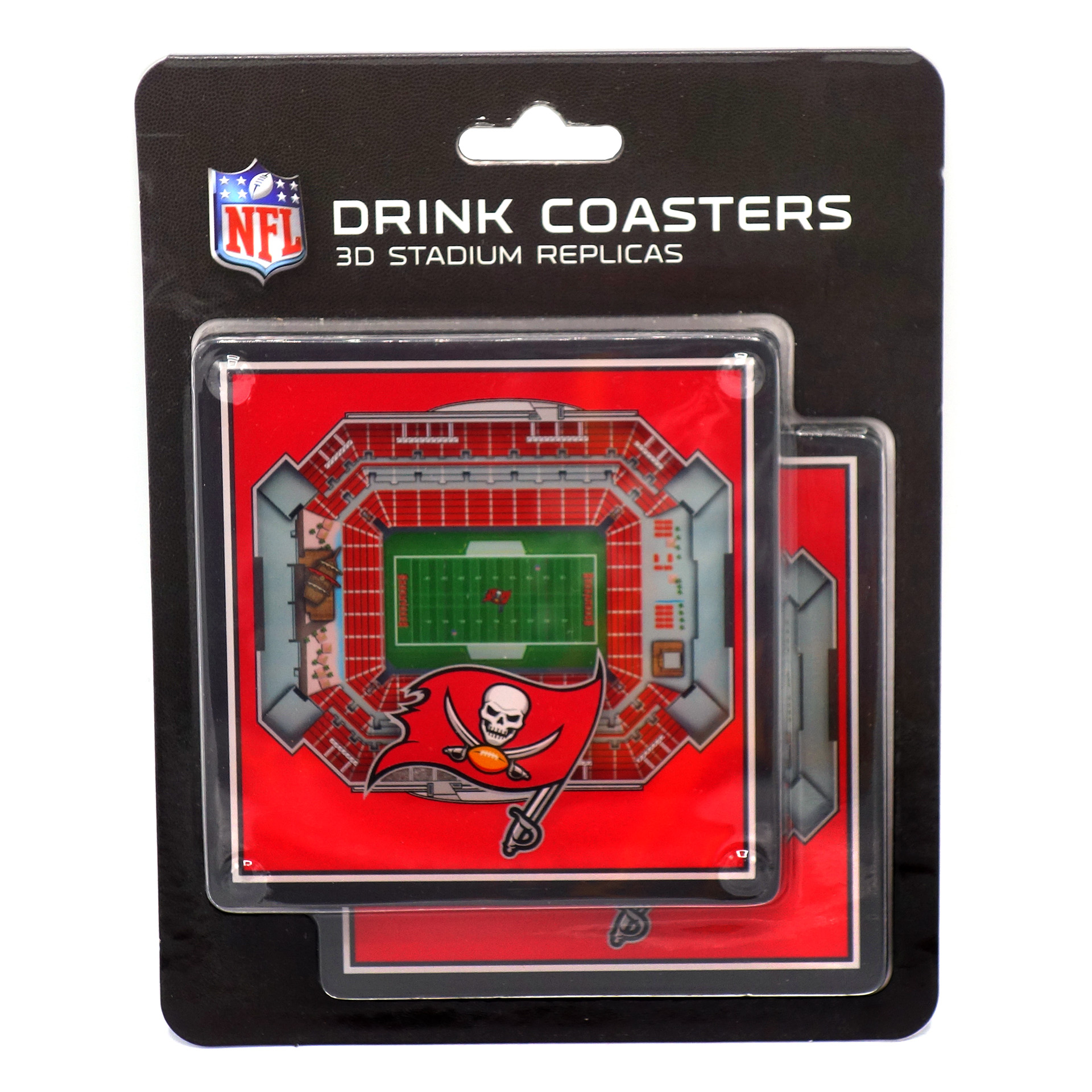 NFL Tampa Bay Buccaneers 3D Stadion Untersetzer 2er Set Coasters 