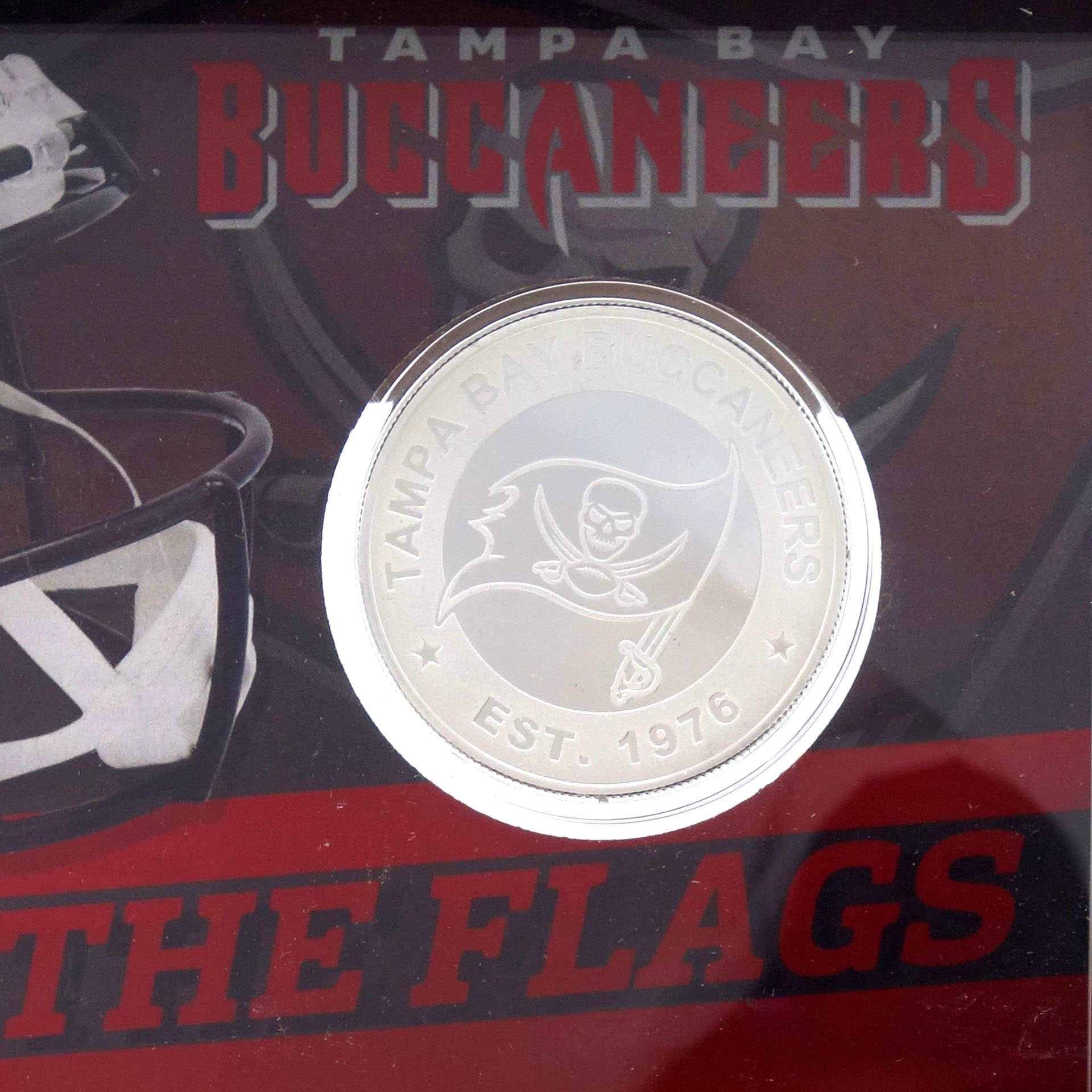 NFL Versilberte Münze mit Coin Card Team History Silver Coin Card Tampa Bay Buccaneers 