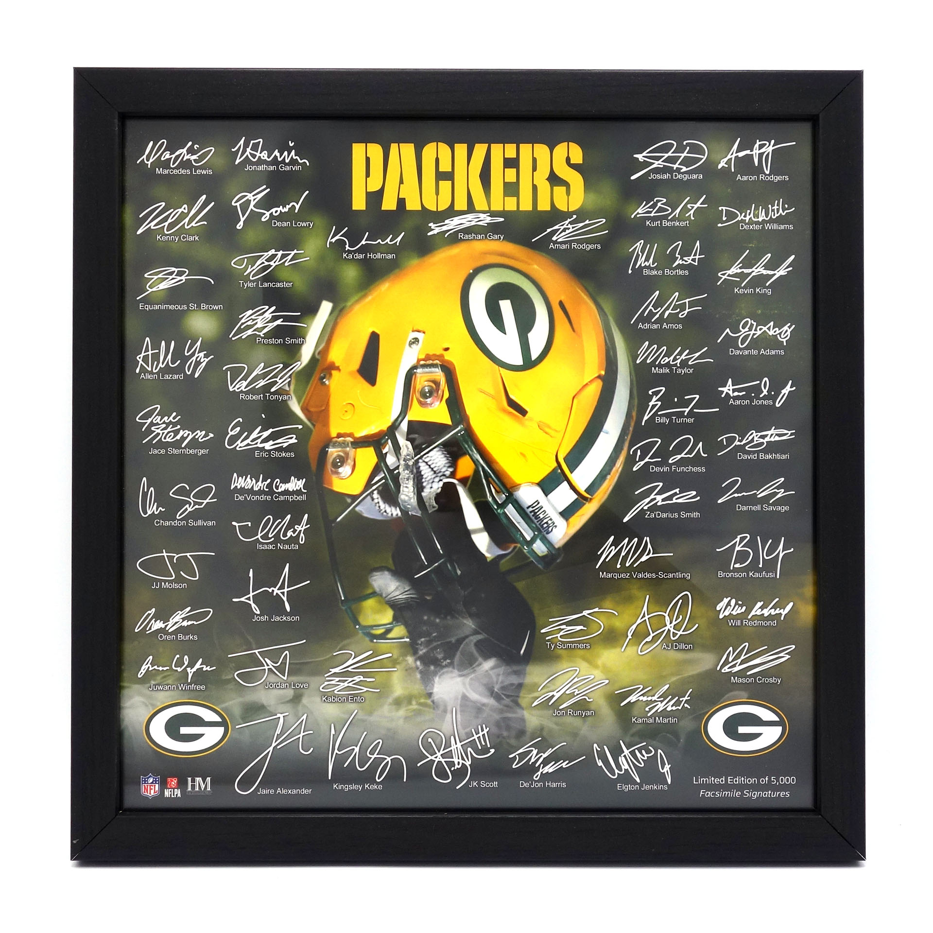 NFL Eingerahmtes Bild Helm Green Bay Packers Team Autogramme 
