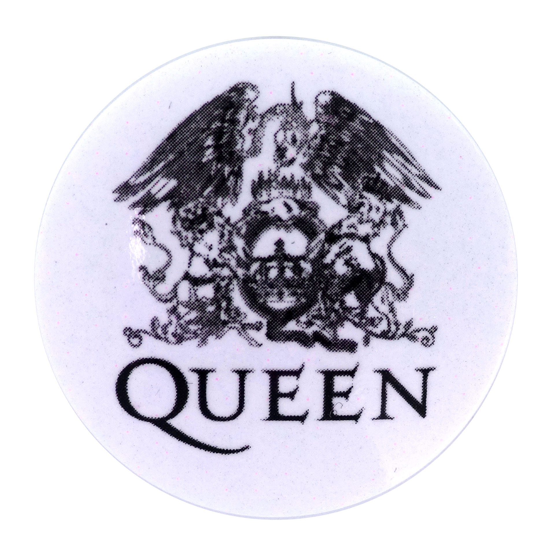 Queen Button Logo Schwarz Weiß