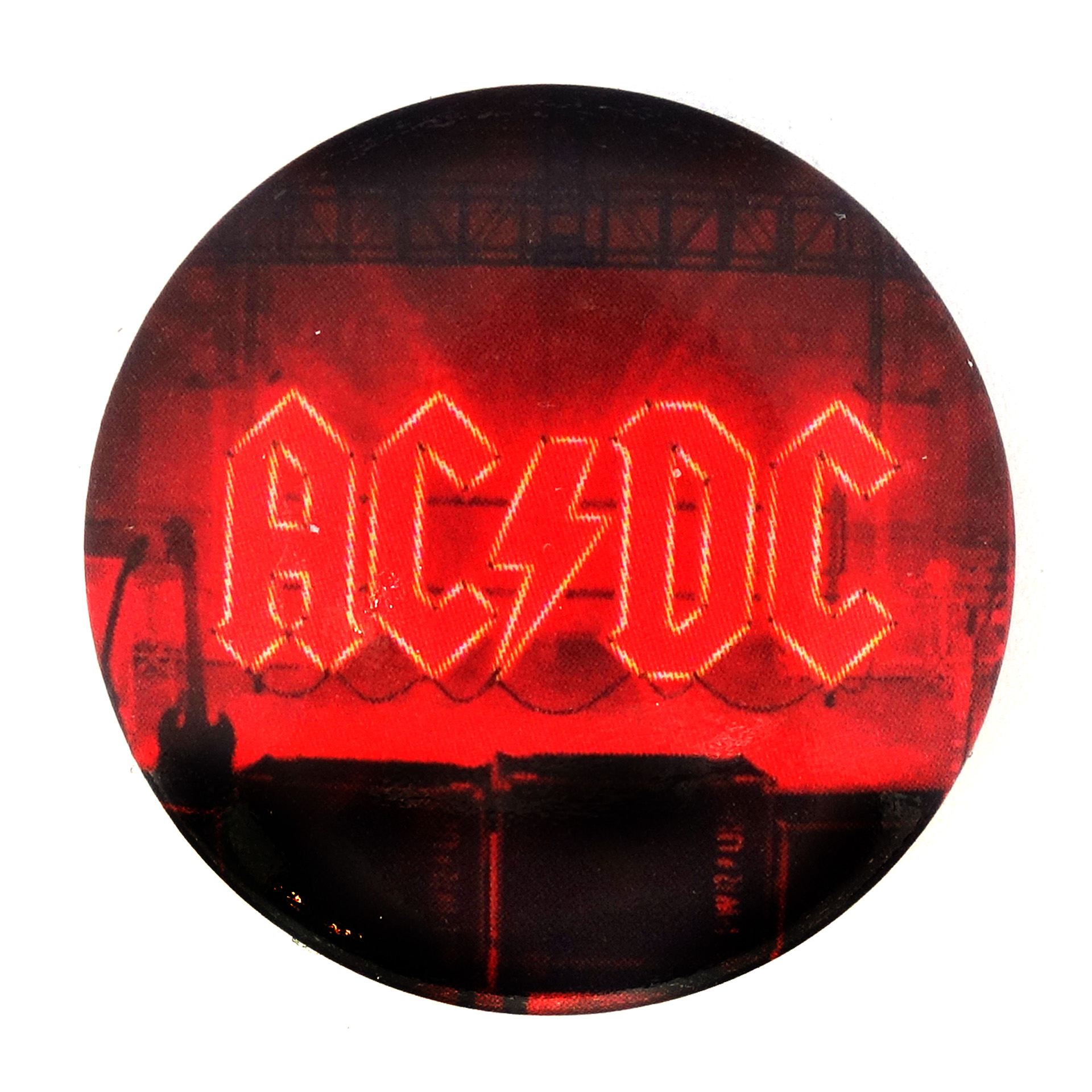 AC/DC Button Schriftzug Rot Band Logo Power Up