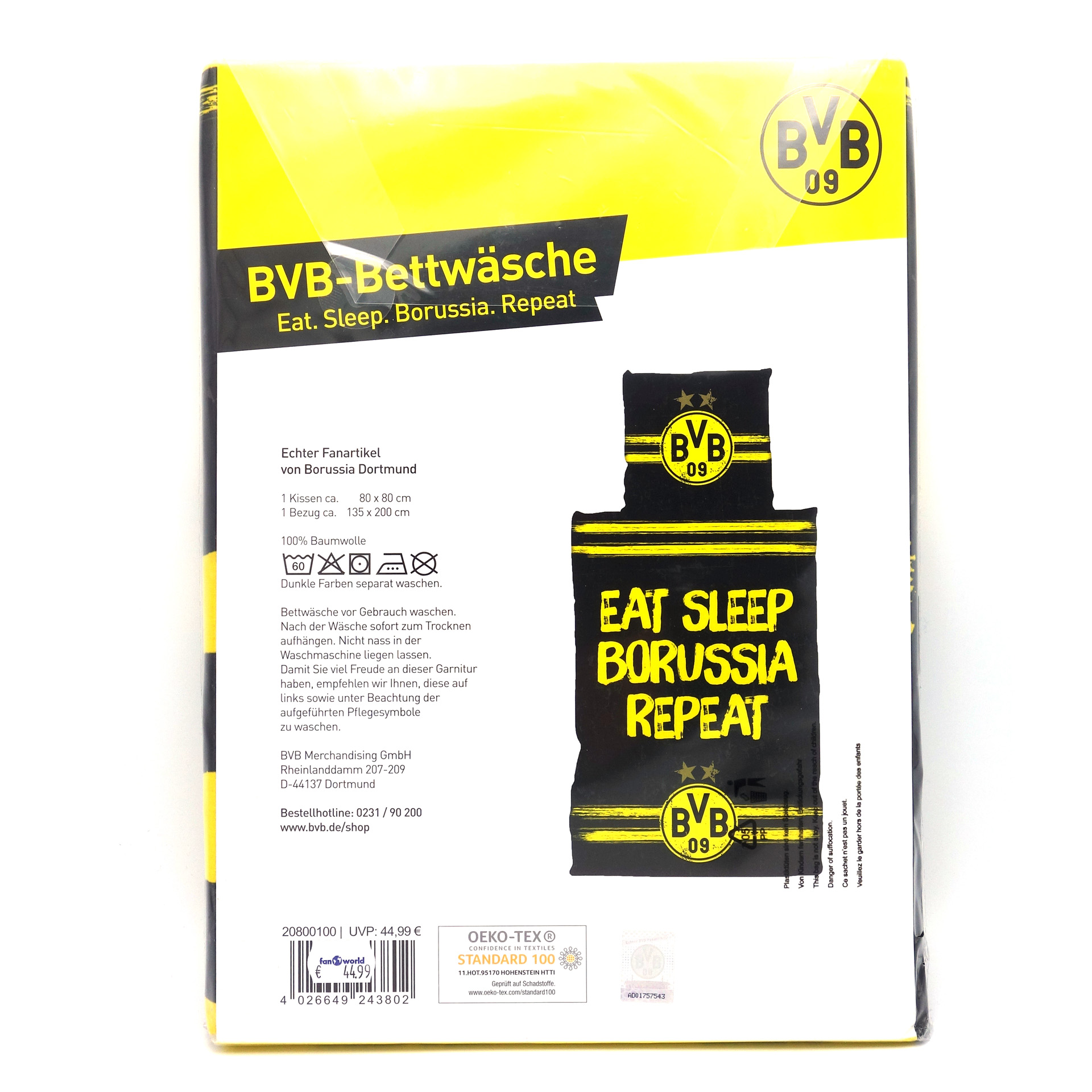 BVB Bettwäsche Eat. Sleep. Borussia. Repeat