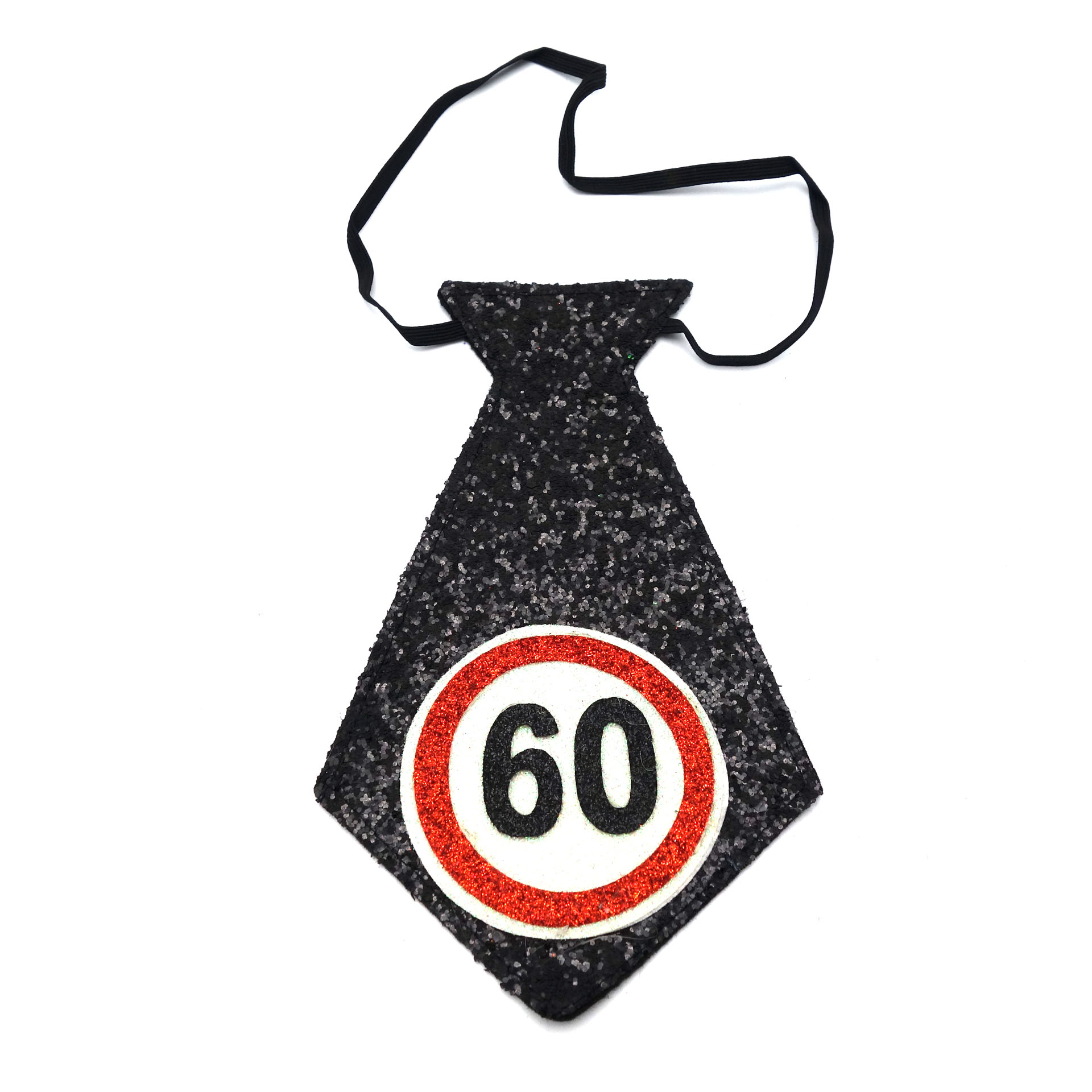 Geburtstagsgeschenk Mini-Krawatte "60" Spaßgeschenk Schwarz
