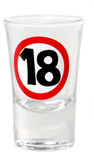 Geburtstagsgeschenk Schnapsglas "18" Shotglas Geschenkidee