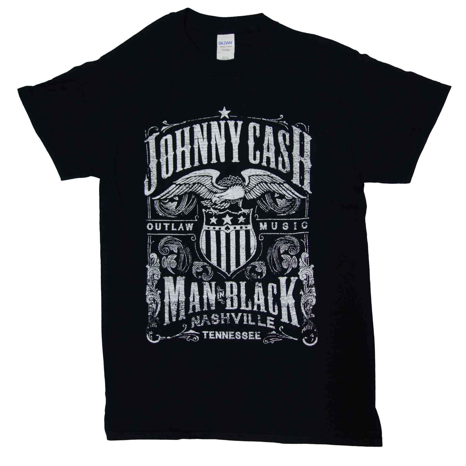T-Shirt Johnny Cash Man in Black