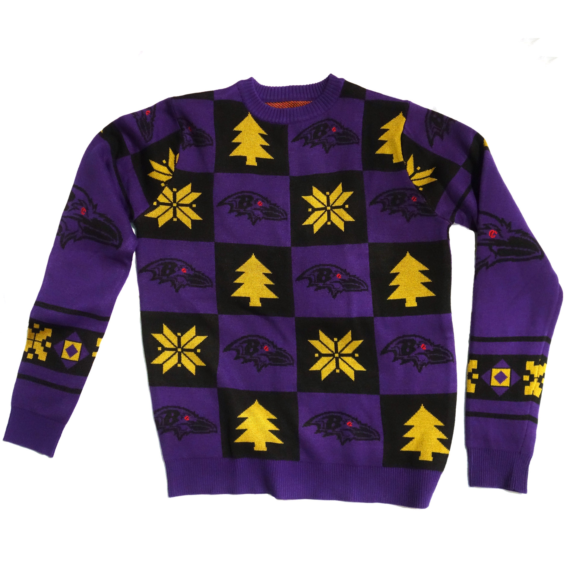 NFL Ugly Sweater Baltimore Ravens Schachbrettmuster Weihnachtspullover 