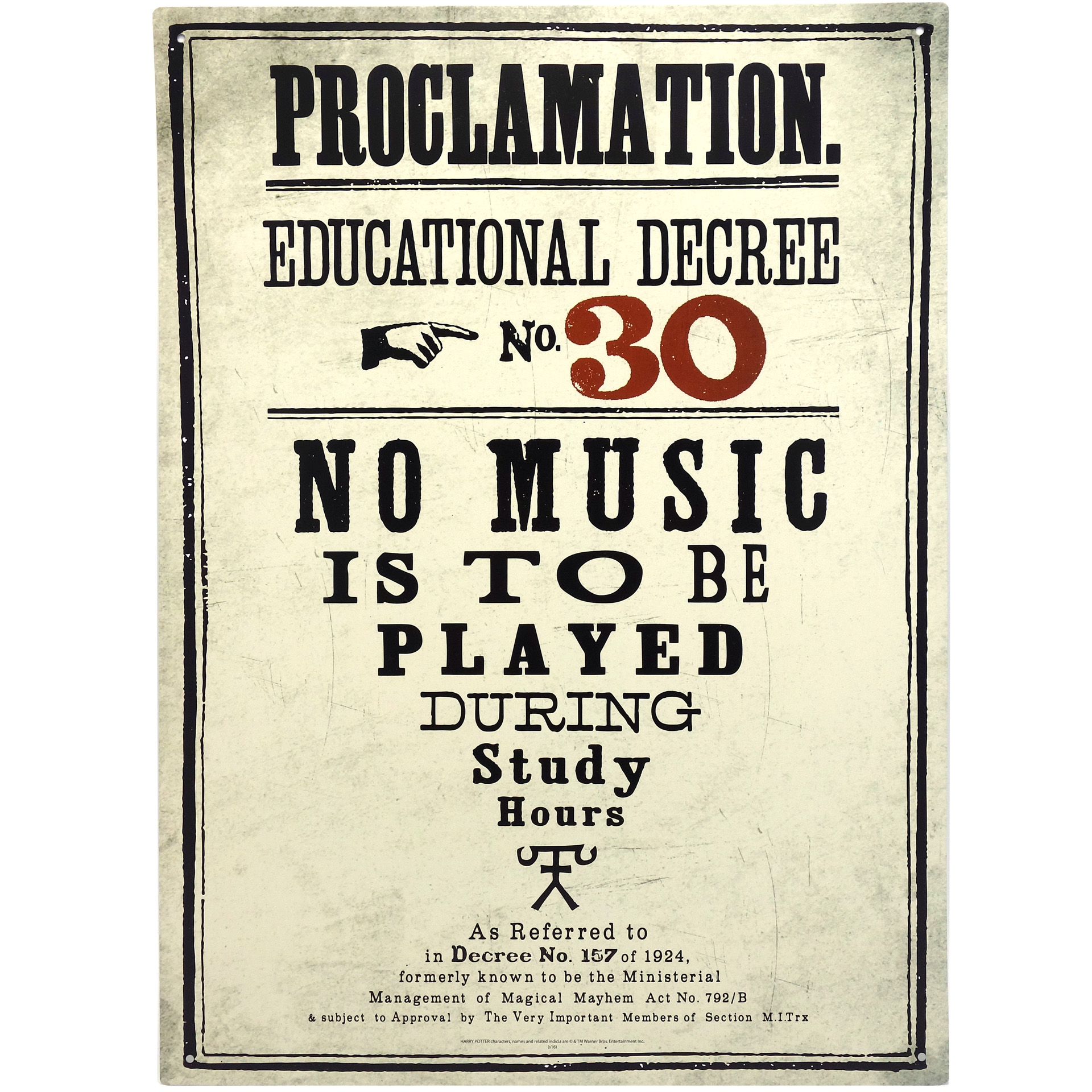 Harry Potter Blechschild "Proclamation."