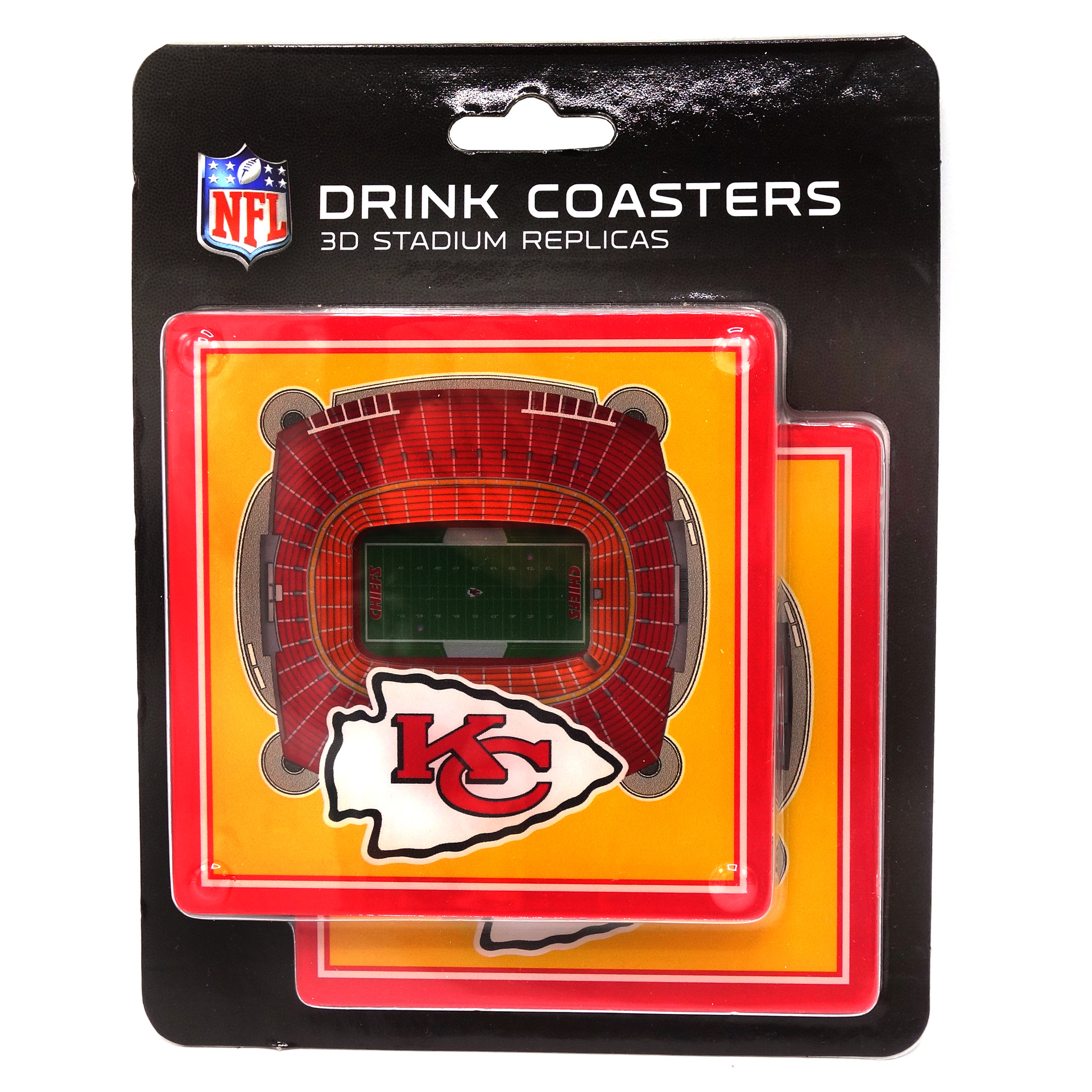 NFL Kansas City Chiefs 3D Stadion Untersetzer 2er Set Coasters   
