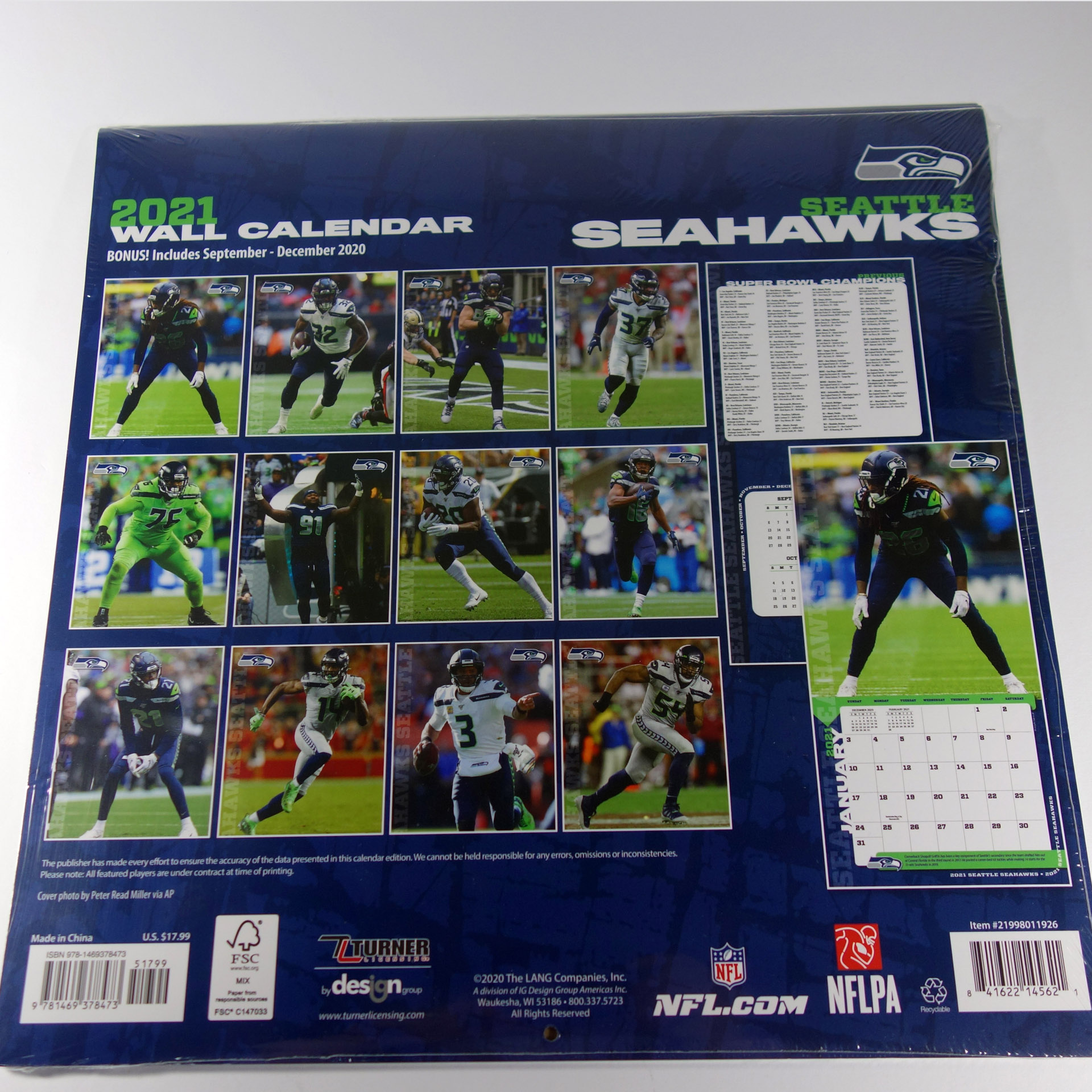 NFL Wandkalender Seattle Seahawks 2021