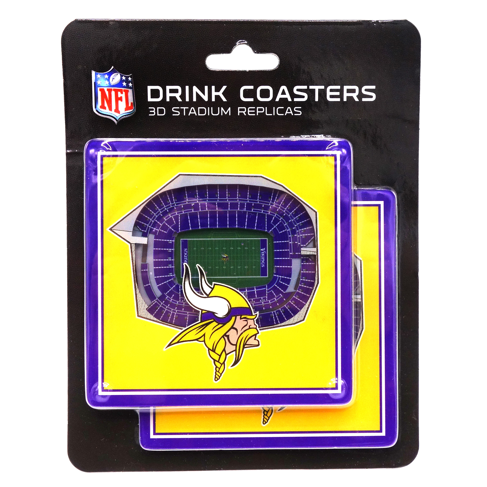 NFL Minnesota Vikings 3D Stadion Untersetzer 2er Set Coasters    
