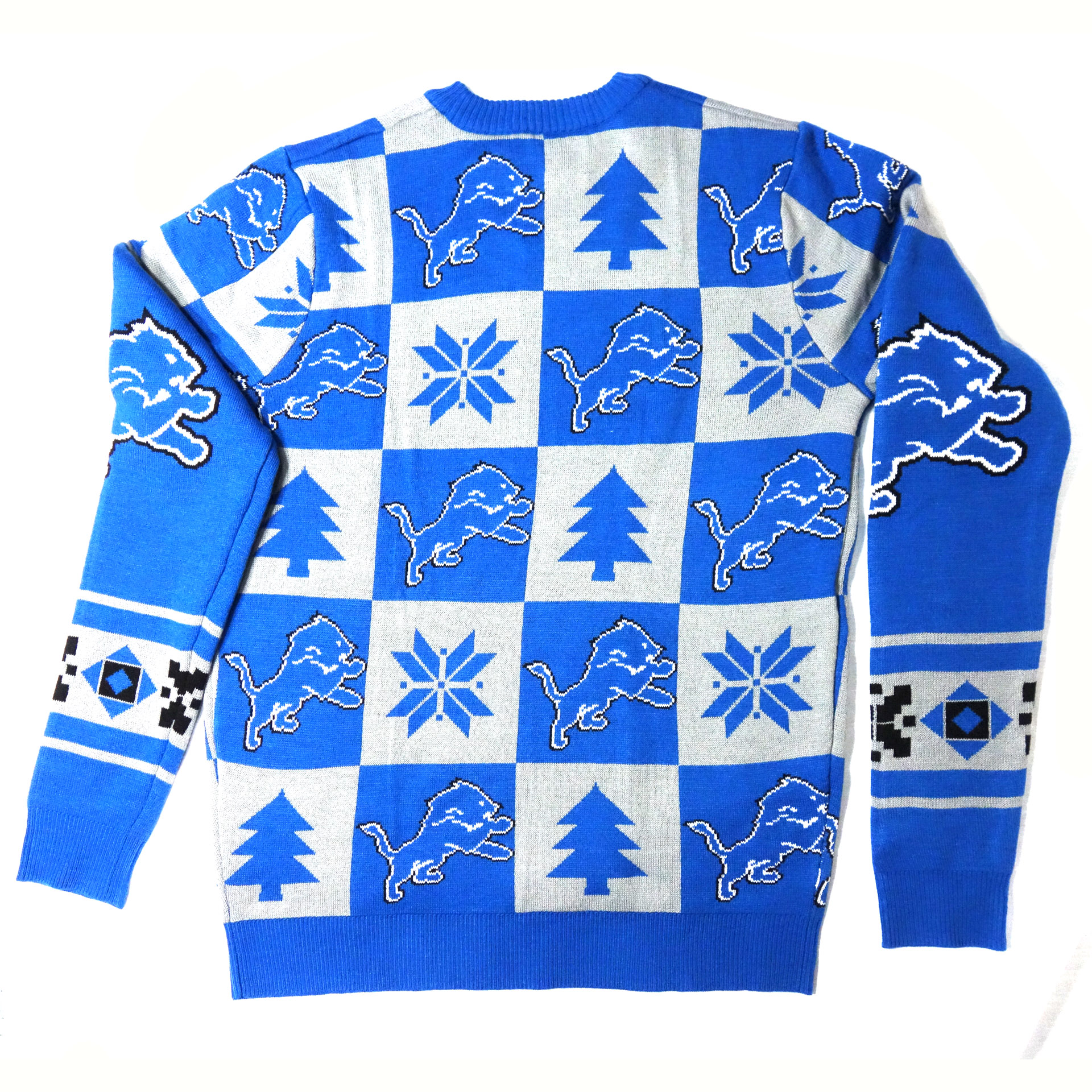 NFL Ugly Sweater Detroit Lions Schachbrettmuster Weihnachtspullover 