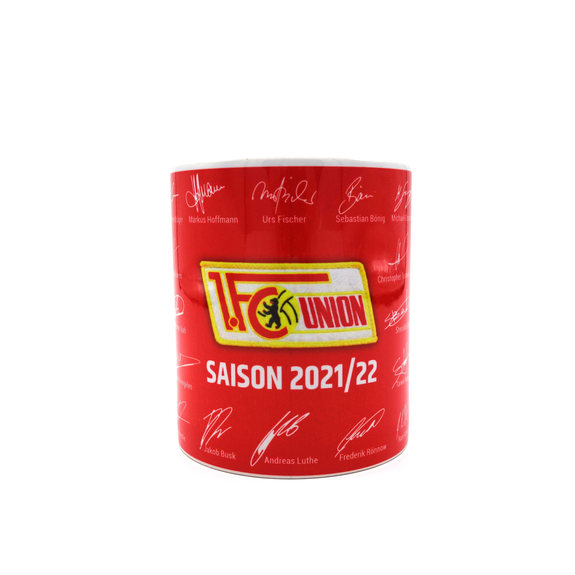 Union Berlin Kaffeebecher Tasse Autogramme Saison 2021/22