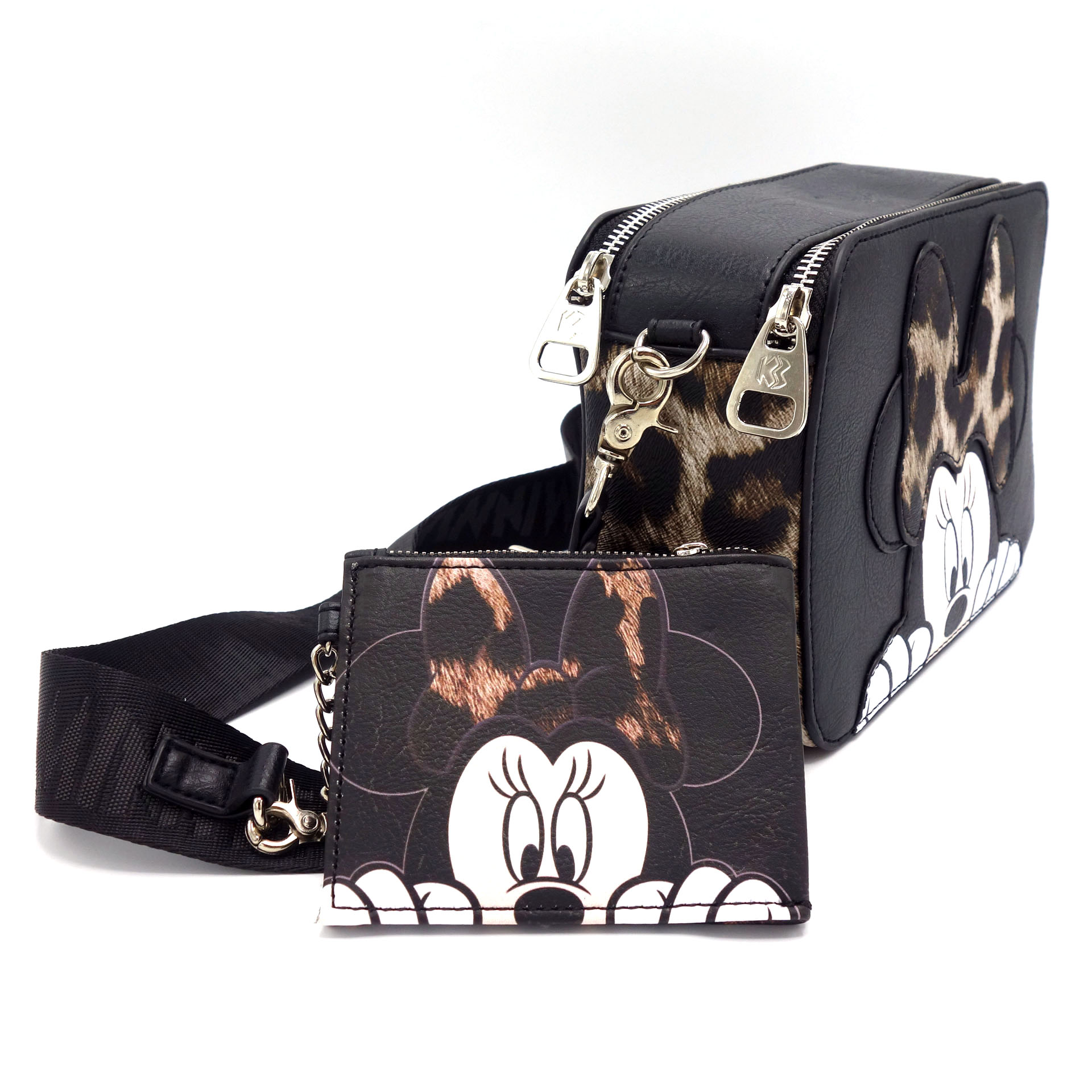Disney Handtasche mit Geldbörse Minnie Mouse Leopardenmuster Tasche