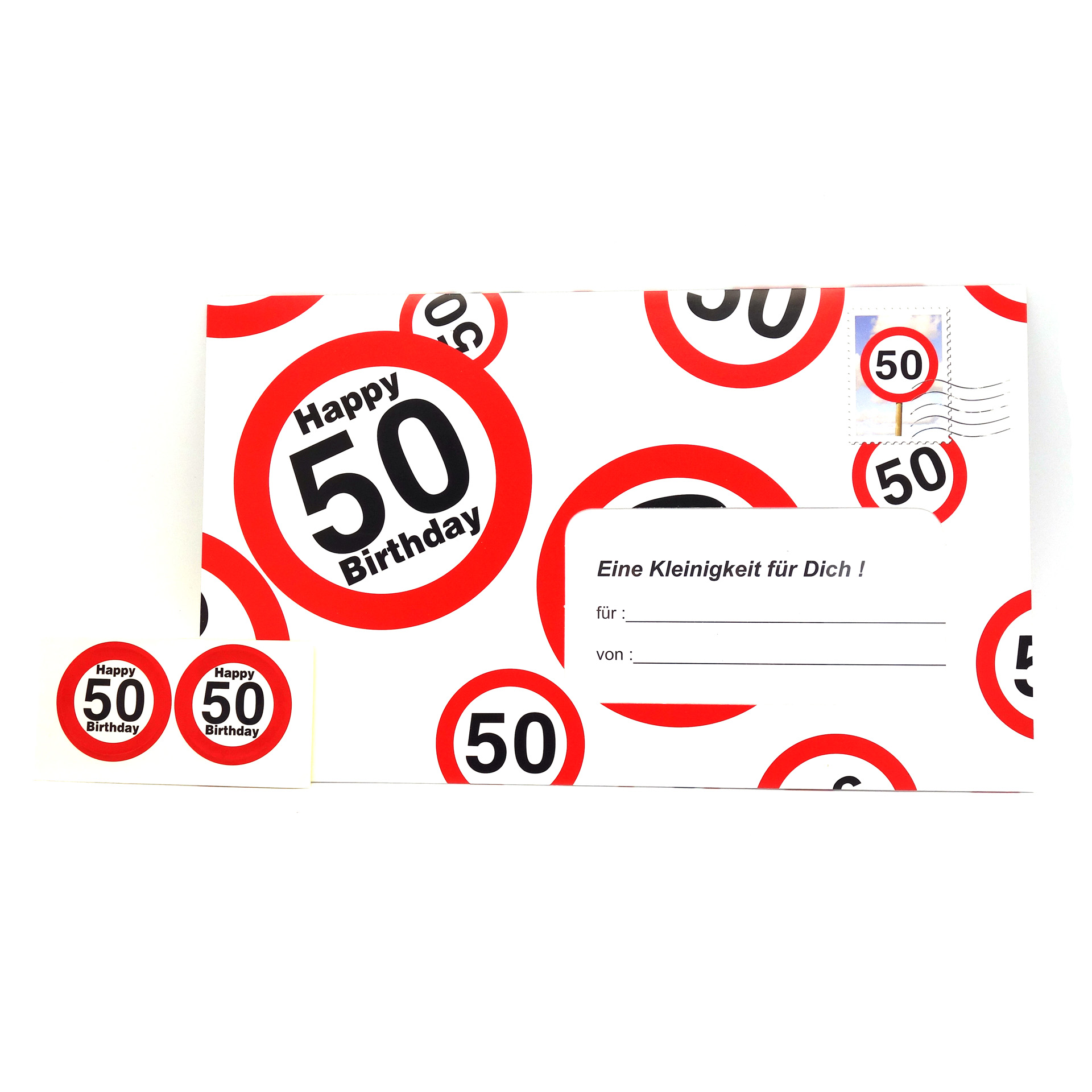 Riesen Umschlag für Geldgeschenke "Happy Birthday 50"