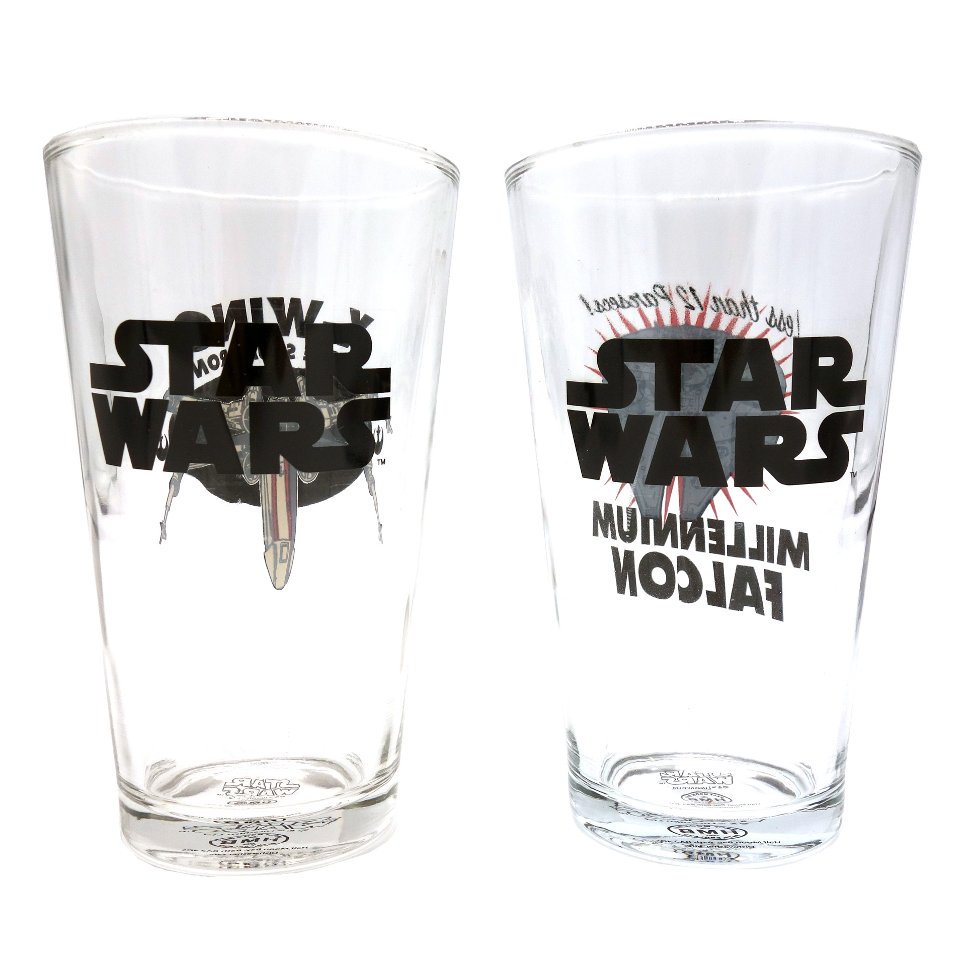 Gläser Set Star Wars Millenium Falcon & X-Wing 2er Set