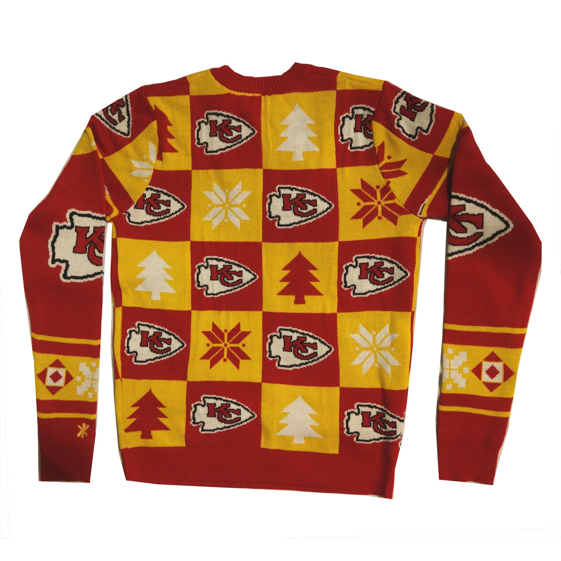 NFL Ugly Sweater Kansas City Chiefs Schachbrettmuster Weihnachtspullover 