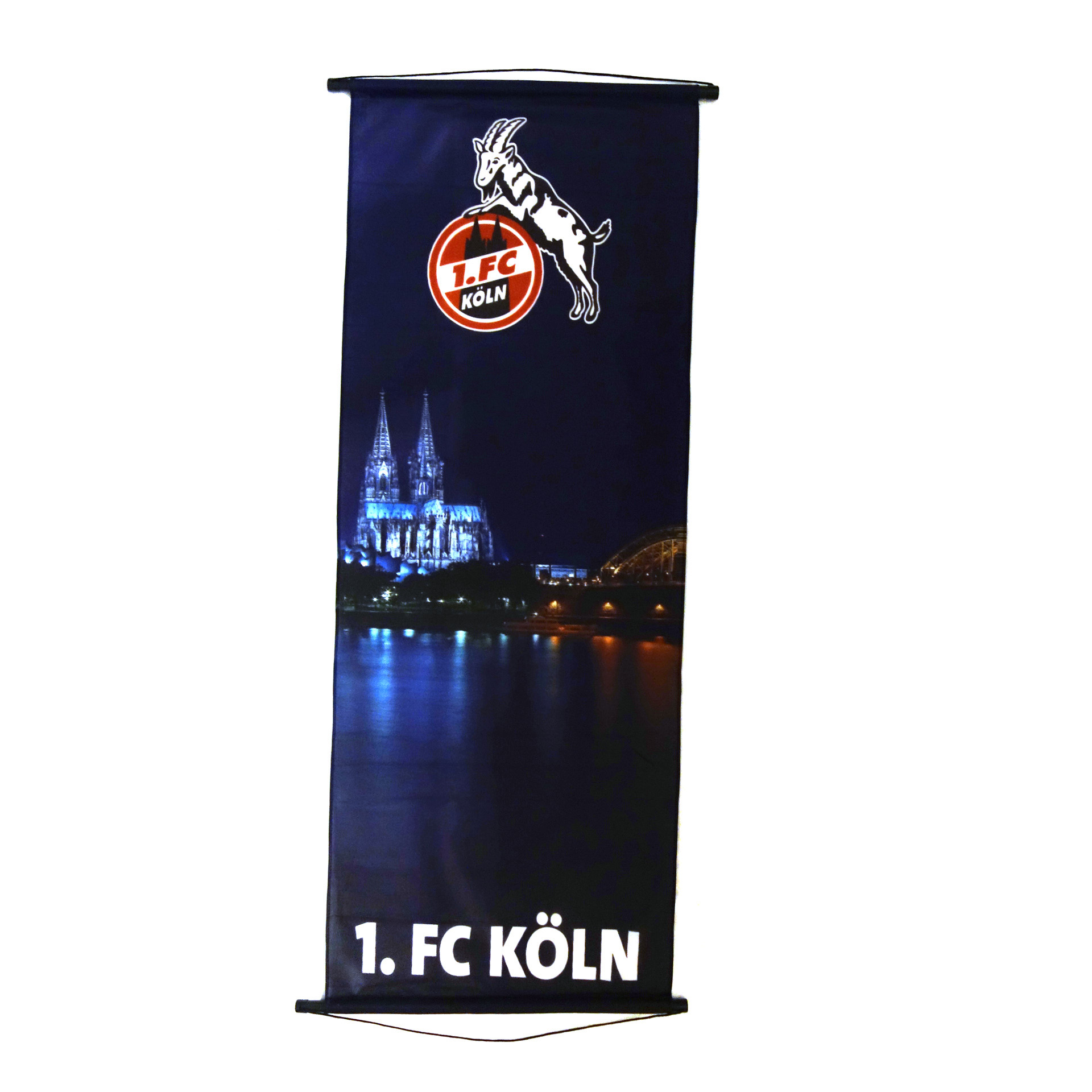 1.FC Köln Bannerfahne Dom Bei Nacht