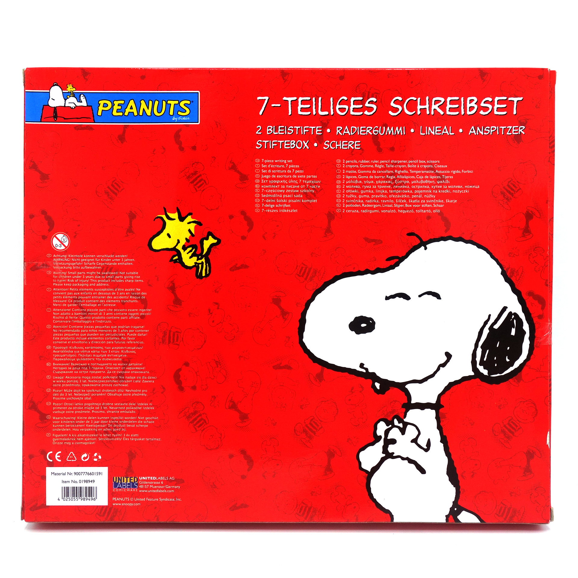 Peanuts Snoopy 7-teiliges Schreibset