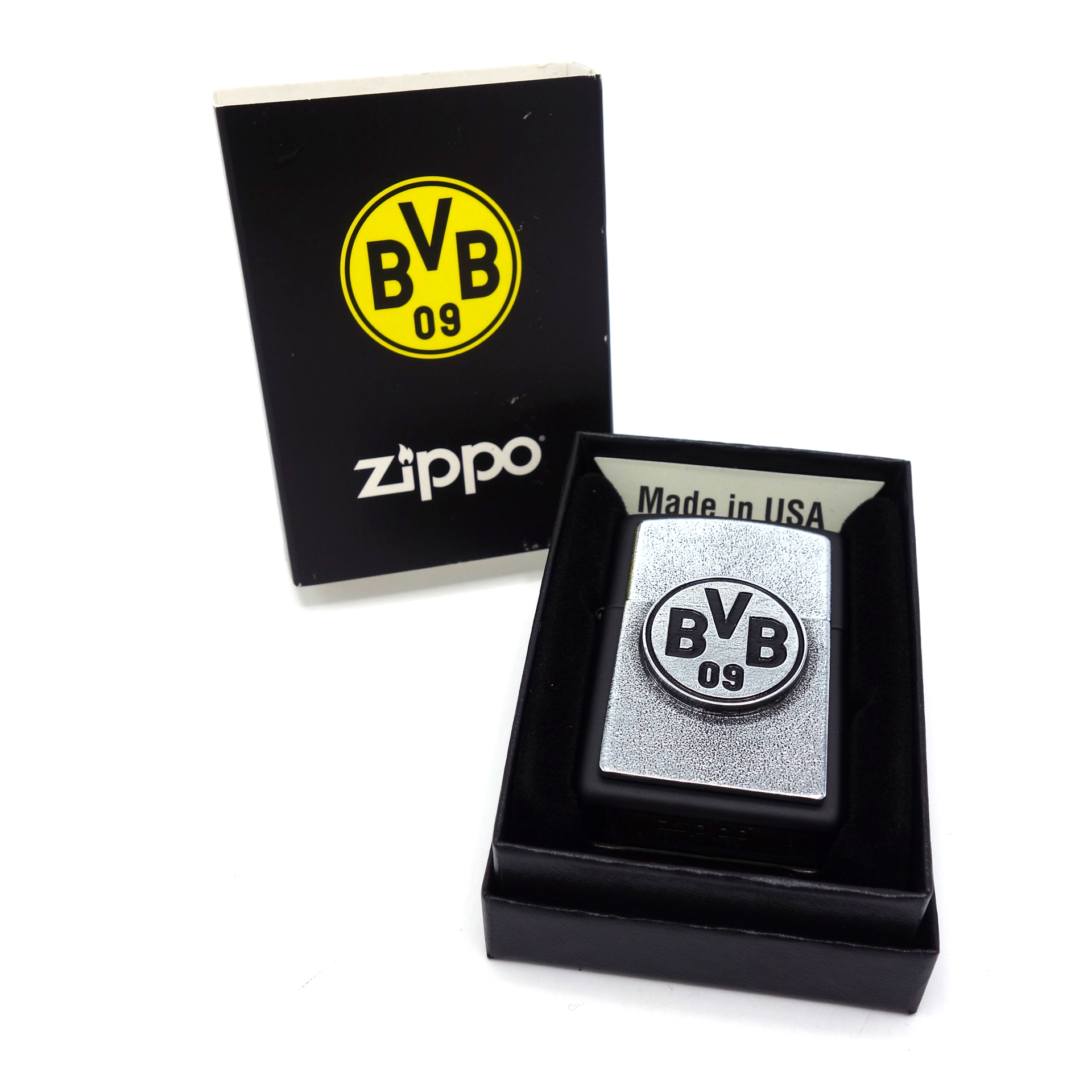 Borussia Dortmund BVB Zippo mit Trick-Logo Schwarz