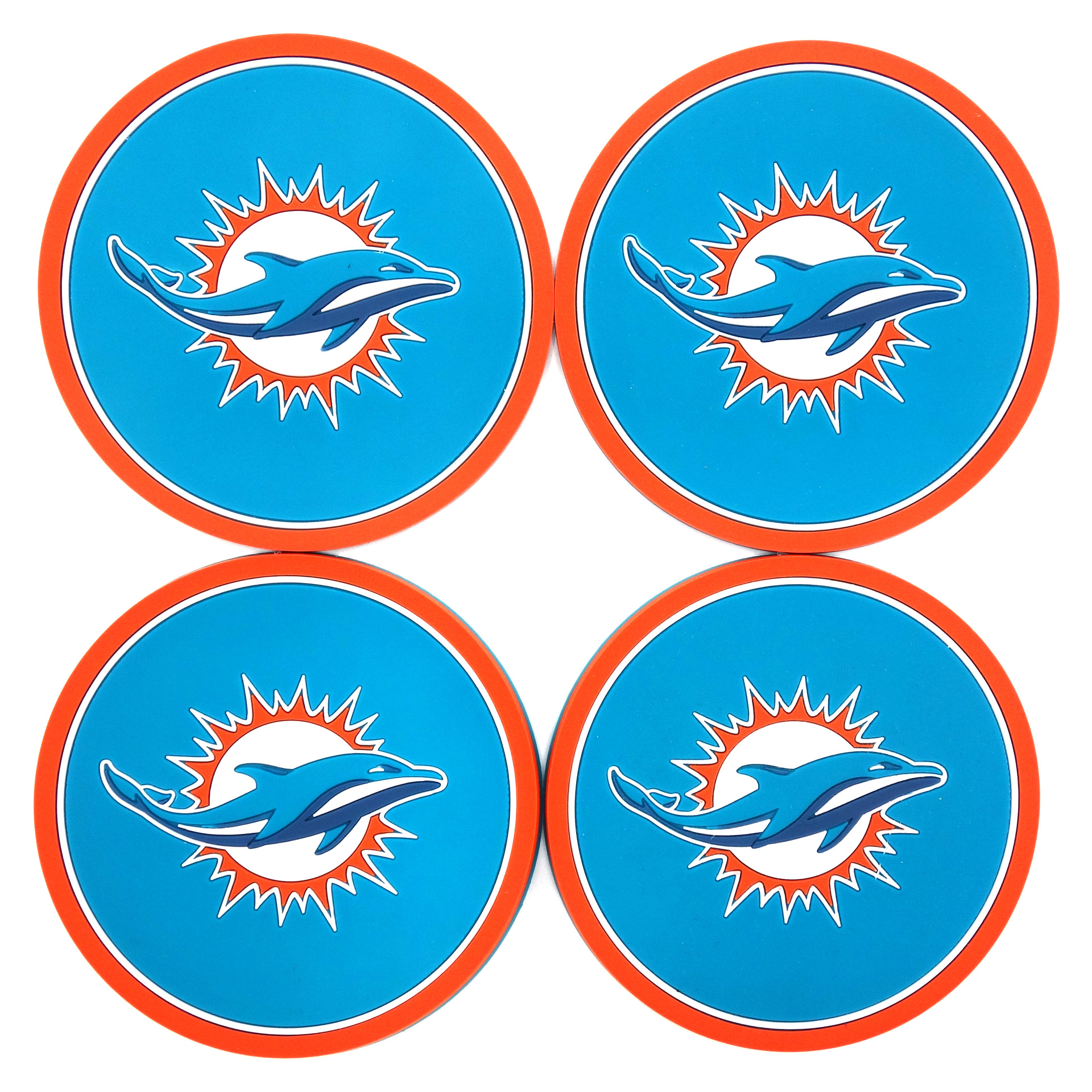 NFL Vinyl Coaster Miami Dolphins 4-er Set 