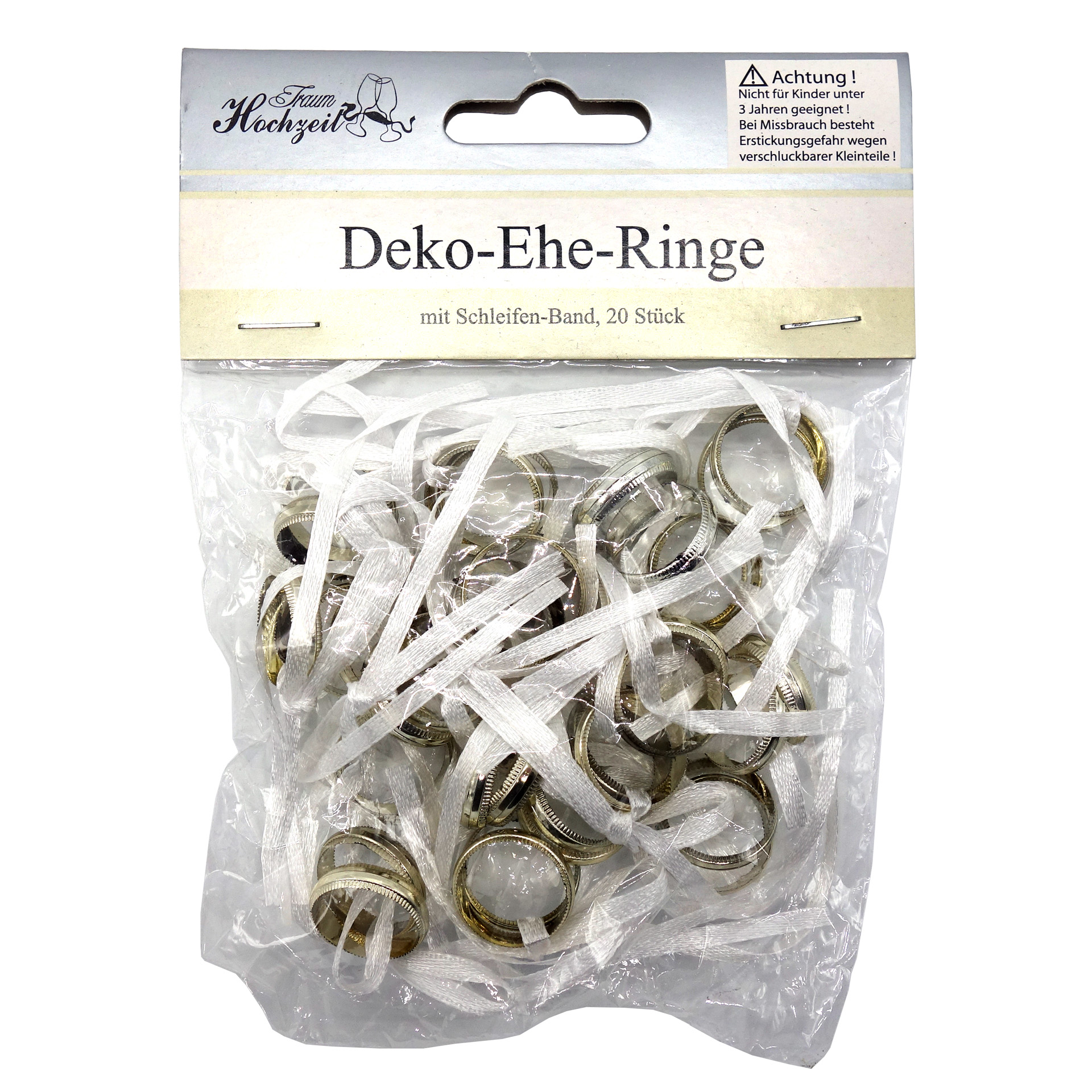 Deko-Ehe-Ringe mit Schleifenband